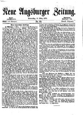 Neue Augsburger Zeitung Donnerstag 10. März 1870