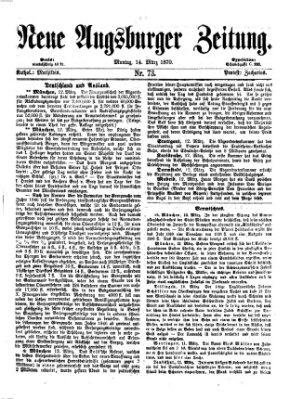 Neue Augsburger Zeitung Montag 14. März 1870