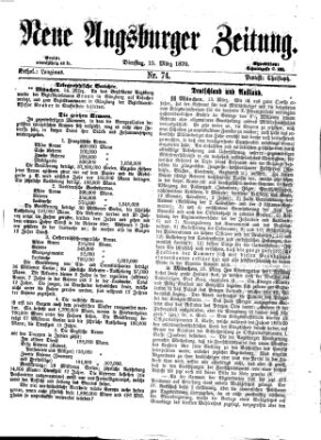 Neue Augsburger Zeitung Dienstag 15. März 1870