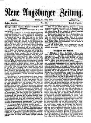 Neue Augsburger Zeitung Montag 21. März 1870