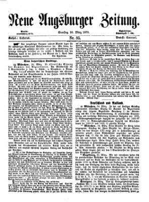 Neue Augsburger Zeitung Samstag 26. März 1870