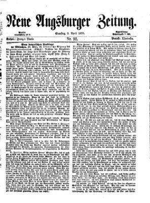 Neue Augsburger Zeitung Samstag 2. April 1870