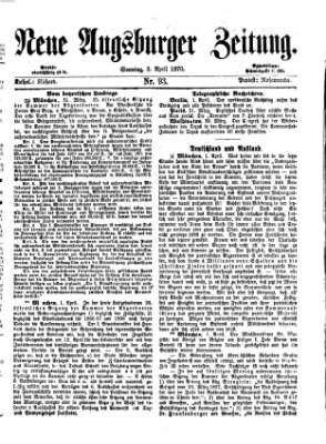 Neue Augsburger Zeitung Sonntag 3. April 1870