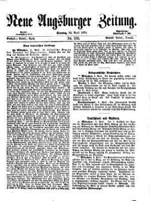 Neue Augsburger Zeitung Sonntag 10. April 1870