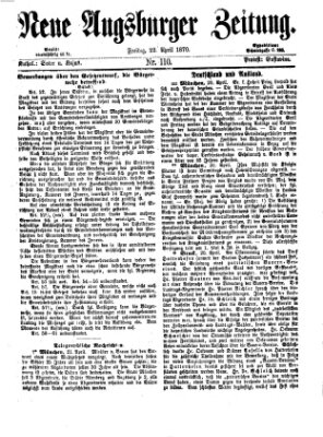Neue Augsburger Zeitung Freitag 22. April 1870