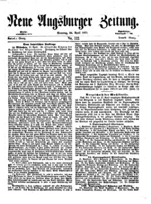 Neue Augsburger Zeitung Sonntag 24. April 1870