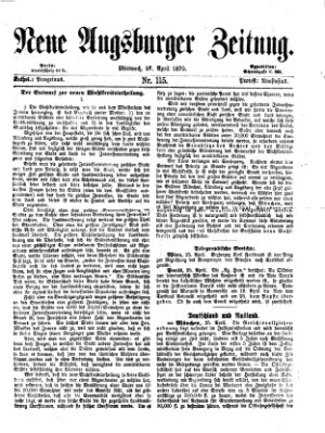 Neue Augsburger Zeitung Mittwoch 27. April 1870