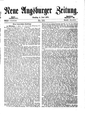 Neue Augsburger Zeitung Samstag 4. Juni 1870