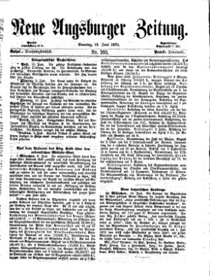 Neue Augsburger Zeitung Sonntag 12. Juni 1870