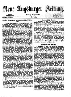 Neue Augsburger Zeitung Dienstag 14. Juni 1870