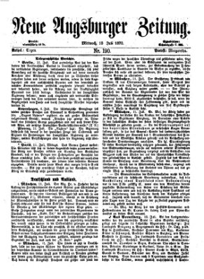 Neue Augsburger Zeitung Mittwoch 13. Juli 1870