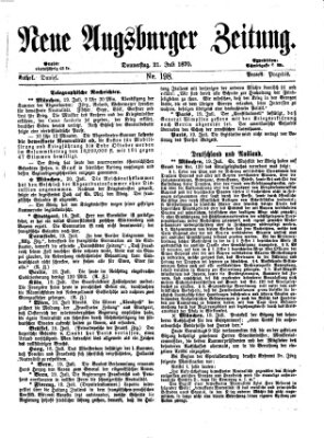 Neue Augsburger Zeitung Donnerstag 21. Juli 1870