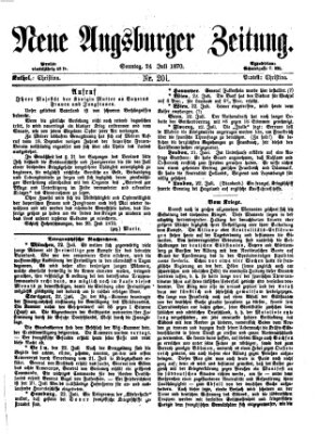 Neue Augsburger Zeitung Sonntag 24. Juli 1870