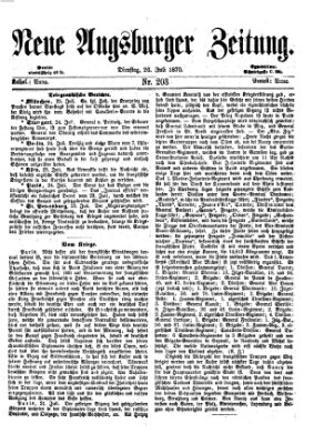 Neue Augsburger Zeitung Dienstag 26. Juli 1870