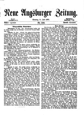 Neue Augsburger Zeitung Sonntag 31. Juli 1870