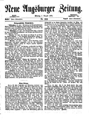 Neue Augsburger Zeitung Montag 1. August 1870
