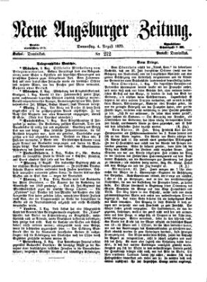 Neue Augsburger Zeitung Donnerstag 4. August 1870