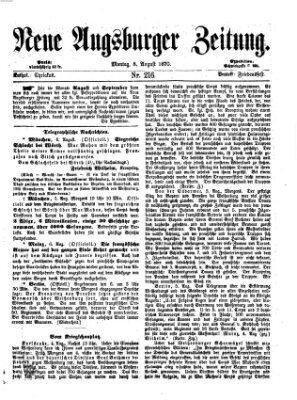 Neue Augsburger Zeitung Montag 8. August 1870