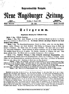 Neue Augsburger Zeitung Dienstag 9. August 1870