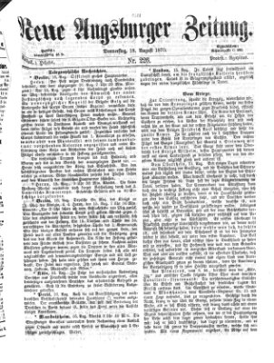 Neue Augsburger Zeitung Donnerstag 18. August 1870