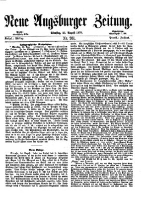 Neue Augsburger Zeitung Dienstag 23. August 1870