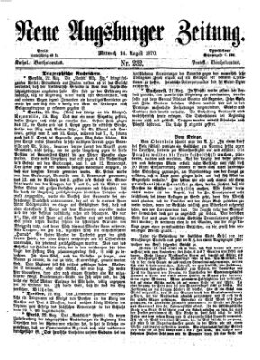 Neue Augsburger Zeitung Mittwoch 24. August 1870