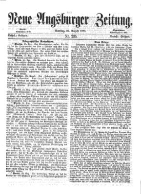 Neue Augsburger Zeitung Samstag 27. August 1870