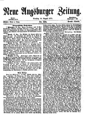 Neue Augsburger Zeitung Dienstag 30. August 1870