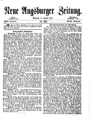 Neue Augsburger Zeitung Mittwoch 31. August 1870