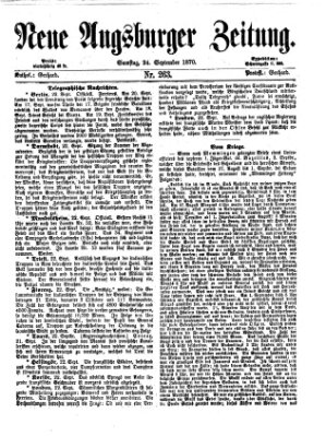 Neue Augsburger Zeitung Samstag 24. September 1870