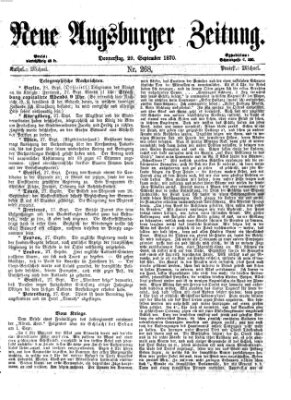 Neue Augsburger Zeitung Donnerstag 29. September 1870