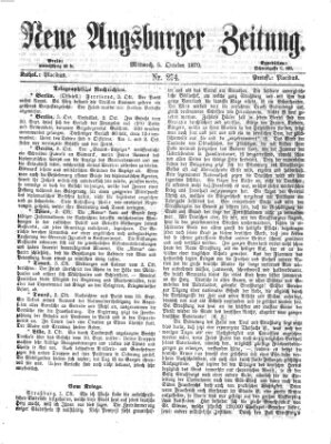 Neue Augsburger Zeitung Mittwoch 5. Oktober 1870