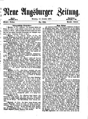 Neue Augsburger Zeitung Sonntag 16. Oktober 1870