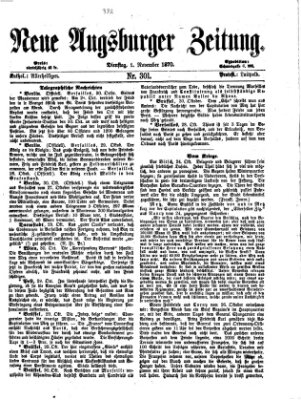 Neue Augsburger Zeitung Dienstag 1. November 1870