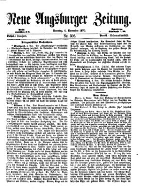 Neue Augsburger Zeitung Sonntag 6. November 1870