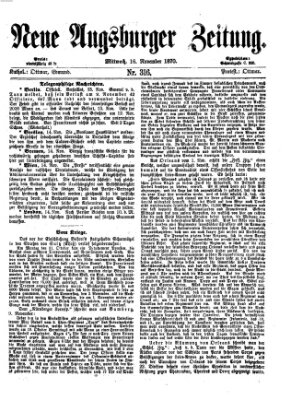 Neue Augsburger Zeitung Mittwoch 16. November 1870