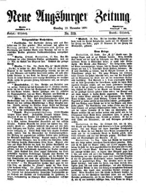 Neue Augsburger Zeitung Samstag 19. November 1870