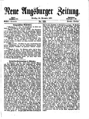 Neue Augsburger Zeitung Dienstag 29. November 1870