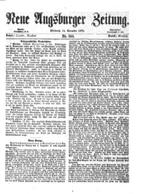 Neue Augsburger Zeitung Mittwoch 14. Dezember 1870