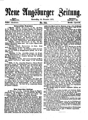 Neue Augsburger Zeitung Donnerstag 15. Dezember 1870