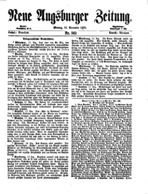 Neue Augsburger Zeitung Montag 19. Dezember 1870