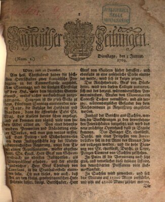 Bayreuther Zeitung Dienstag 3. Januar 1769