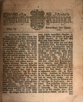 Bayreuther Zeitung Donnerstag 5. Januar 1769