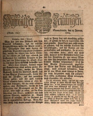 Bayreuther Zeitung Samstag 28. Januar 1769