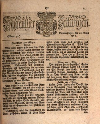 Bayreuther Zeitung Donnerstag 16. März 1769