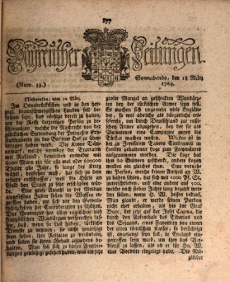 Bayreuther Zeitung Samstag 18. März 1769