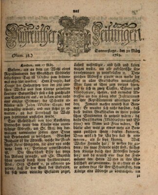 Bayreuther Zeitung Donnerstag 30. März 1769