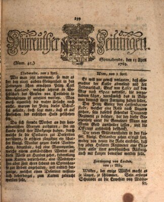 Bayreuther Zeitung Samstag 15. April 1769