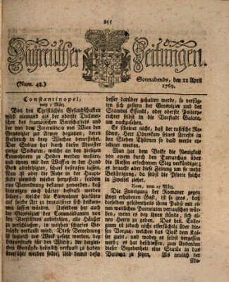 Bayreuther Zeitung Samstag 22. April 1769