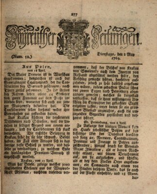 Bayreuther Zeitung Dienstag 2. Mai 1769